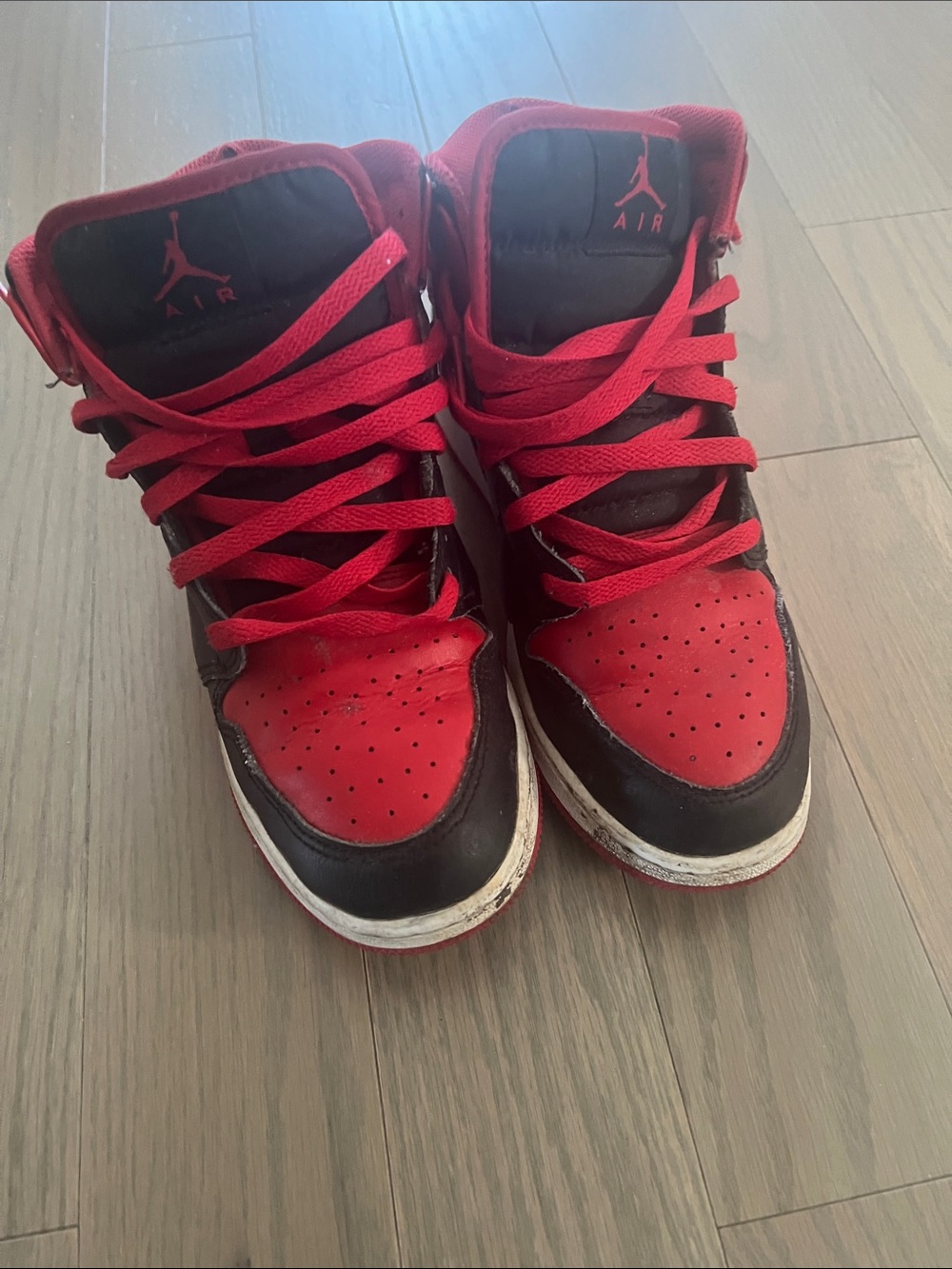 Nike Kids Red and Black High-Top Sneakers